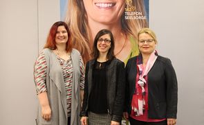 V. l.: Patricia Groiß-Bischof, BA (Safer Internet), Doris Bauer, MSc (Projektleiterin Onlineberatung) und Mag.a Silvia Breitwieser (Leiterin TelefonSeelsorge OÖ)