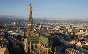 Im Linzer Mariendom führt eine neue Innenstiege zu einer Aussichtsmöglichkeit in 112 Metern Höhe