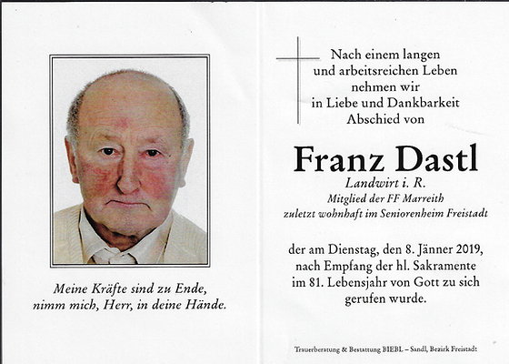 Unsere Verstorbenen 2019