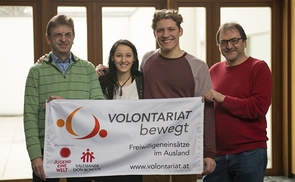 V. l.: P. Petrus Obermüller, Linda Gusenleitner, Vinzenz Fischer, Reinhard Heiserer.