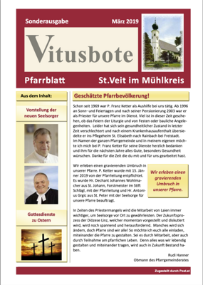 Pfarrblatt März 2019 Sonderausgabe